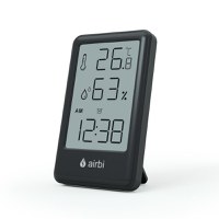 Termometru si higrometru digital AirBi Frame de camera ceas cu alarma si suport expandabil negru BI1050 - 4