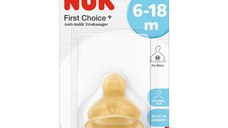 Tetina Nuk First Choice plus latex M2 6 luni+