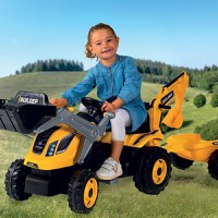 Tractor cu pedale si remorca Smoby Builder Max galben - 3