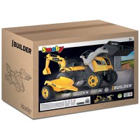 Tractor cu pedale si remorca Smoby Builder Max galben - 6