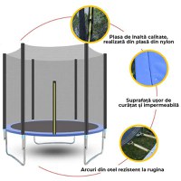 Trambulina Nichiduta 366 cm cu scara si plasa de protectie - 1