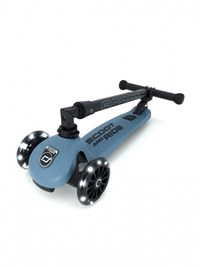 Trotineta copii pliabila cu roti luminoase Scoot Ride HighwayKick 3 Steel Bleu - 1