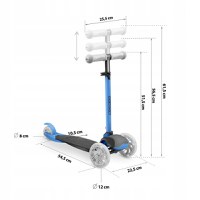 Trotineta cu roti cu led Ricokids Loco albastru cu negru - 6