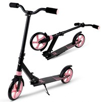 Trotineta pliabila cu amortizor City Scooter negru si roz - 1