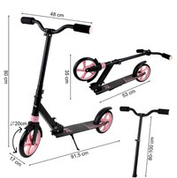 Trotineta pliabila cu amortizor City Scooter negru si roz - 7