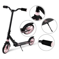 Trotineta pliabila cu amortizor City Scooter negru si roz - 11