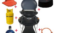 Pachet Complet O-grill 500 + Masa O-grill + Kit furtun GPL 1.5m Ceas butelie + Geanta de transport + Husa de protectie + Butelie Metalica 26L