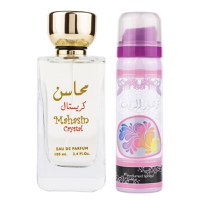 Set Mahasin Crystal, apa de parfum 100 ml si deodorant 50 ml, femei - 1