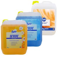 Pachet promo: 2x5L detergent lichid rufe Paiso: Floral Bouquet, Ocean Breeze, 1x5L balsam de rufe Soft Touch - 1