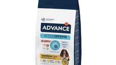 ADVANCE Sensitive Care Medium & Maxi, M-XL, Somon și Orez, hrană uscată câini, sistem digestiv, 12kg