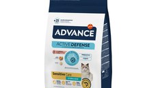 ADVANCE Sensitive Care, Somon, hrană uscată pisici, sistem digestiv, 3kg