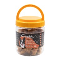 AGILITY Bețișoare din Piele Împletite, XS-XL, Porc și Pui, punguță recompense câini, 500g - 1