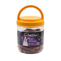 AGILITY Cârnăciori Uscați, XS-XL, Rață, găletușa recompense câini, 500g - 1