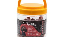 AGILITY Cârnăciori Uscați, XS-XL, Vită, găletușa recompense câini, 500g