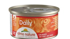 ALMO NATURE Daily Cat, Vită, conservă hrană umedă fără cereale pisici, (în suc propriu), 85g