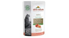 ALMO NATURE HFC, Somon și dovleac, plic hrană umedă pisici, (în supă), 55g