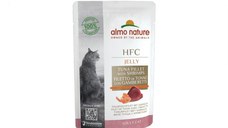 ALMO NATURE HFC, Ton și Creveți, plic hrană umedă pisici, (în aspic), 55g