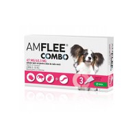 AMFLEE Combo Dog, spot-on, soluție antiparazitară, câini, 3 pipete AMFLEE Combo Dog, spot-on, soluție antiparazitară, câini 2-10 kg, 3 pipete - 1