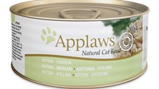 APPLAWS Junior, Pui, conservă hrană umedă pisici Junior, (în supă), 70g