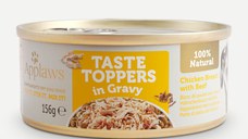 APPLAWS Taste Toppers, XS-XL, Pui și Vită, conservă hrană umedă fără cereale câini, (în sos), 156g