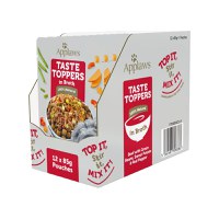 APPLAWS Taste Toppers, XS-XL, Vită și Legume, plic hrană umedă monoproteică fără cereale câini, (în supă), 85g - 2