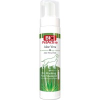 BIO PETACTIVE Dry Washing, spumă șampon câini, fără clătire, Aloe Vera, flacon cu aplicator, piele & blană, 200ml - 1