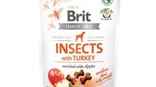 BRIT Care Crunchy Cracker, Insecte și Curcan cu Mere, recompense fără cereale câini, 200g