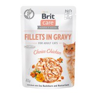 BRIT Care Fillets In Gravy, Pui, plic hrană umedă fără cereale pisici, (în sos), 85g - 1