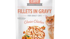 BRIT Care Fillets In Gravy, Pui, plic hrană umedă fără cereale pisici, (în sos), 85g