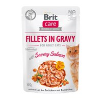 BRIT Care Fillets In Gravy, Somon, plic hrană umedă fără cereale pisici, (în sos), 85g - 1