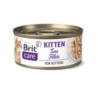 BRIT Care Fillets Kitten, Ton, conservă hrană umedă conținut redus cereale pisici junior, (în suc propriu), 70g - 1