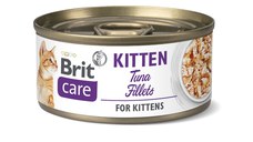 BRIT Care Fillets Kitten, Ton, conservă hrană umedă conținut redus cereale pisici junior, (în suc propriu), 70g