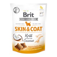 BRIT Care Functional Snack Skin & Coat, Krill cu Nucă de cocos, recompense funționale fără cereale câini, piele și blană, 150g - 1