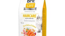 BRIT Care Haircare Healthy & Shiny Coat, Somon și Pui, hrană uscată fără cereale pisici, piele și blană, 400g