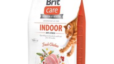 BRIT Care Indoor Anti-Stress, Pui, hrană uscată fără cereale pisici, antistres, 400g