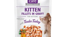 BRIT Care Kitten Fillets In Gravy, Curcan, plic hrană umedă fără cereale pisici junior, (în sos), 85g