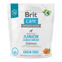 BRIT Care, L-XL, Somon, hrană uscată fără cereale câini junior, piele & blană BRIT Care Grain-Free Junior Large Breed, L-XL, Somon, hrană uscată fără cereale câini junior, piele & blană, 1kg - 1