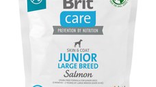 BRIT Care, L-XL, Somon, hrană uscată fără cereale câini junior, piele & blană BRIT Care Grain-Free Junior Large Breed, L-XL, Somon, hrană uscată fără cereale câini junior, piele & blană, 1kg