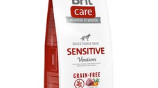 BRIT Care Sensitive, XS-XL, Vânat, hrană uscată fără cereale câini, sistem digestiv, 12kg