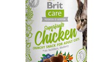 BRIT Care Snack Superfruits, Pui și Cătină, recompense fără cereale pisici, 100g