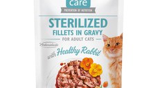 BRIT Care Sterilized Fillets In Gravy, Iepure, plic hrană umedă fără cereale pisici sterilizate, (în sos), 85g