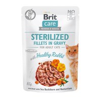 BRIT Care Sterilized Fillets In Gravy, Iepure, plic hrană umedă fără cereale pisici sterilizate, (în sos), 85g - 1