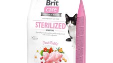 BRIT Care Sterilized Sensitive, Iepure, hrană uscată fără cereale pisici sterilizate, 400g