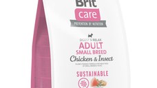 BRIT Care Sustainable, Digest & Relax, XS-S, Pui și Insecte, hrană uscată câini, sistem digestiv BRIT Care Sustainable Adult Small Breed, XS-S, Pui și Insecte, hrană uscată câini, sistem digestiv, 3kg