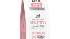 BRIT Care Sustainable Sensitive, XS-XL, Insecte și Pește, hrană uscată câini, piele & blană, sistem digestiv, 12kg