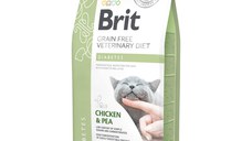 BRIT GF Veterinary Diet Diabetes, Pui cu Mazăre, dietă veterinară pisici, hrană uscată fără cereale, afecțiuni metabolice (diabet), 5kg