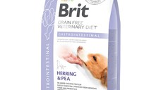 BRIT GF Veterinary Diet Gastrointestinal, Hering cu Mazăre, dietă veterinară câini, hrană uscată fără cereale, afecțiuni digestive, 2kg