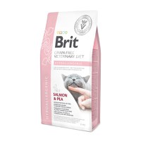 BRIT GF Veterinary Diet Hypoallergenic, Somon cu Mazăre, dietă veterinară pisici, hrană uscată fără cereale, afecțiuni digestive și dermatologice, 5kg - 1