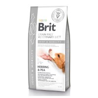 BRIT GF Veterinary Diet Joint & Mobility, Hering cu Mazăre, dietă veterinară câini, hrană uscată fără cereale, afecțiuni articulare, 12kg - 1