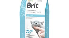 BRIT GF Veterinary Diet Obesity, Pui cu Mazăre, dietă veterinară pisici, hrană uscată fără cereale, afecțiuni metabolice (obezitate), 5kg